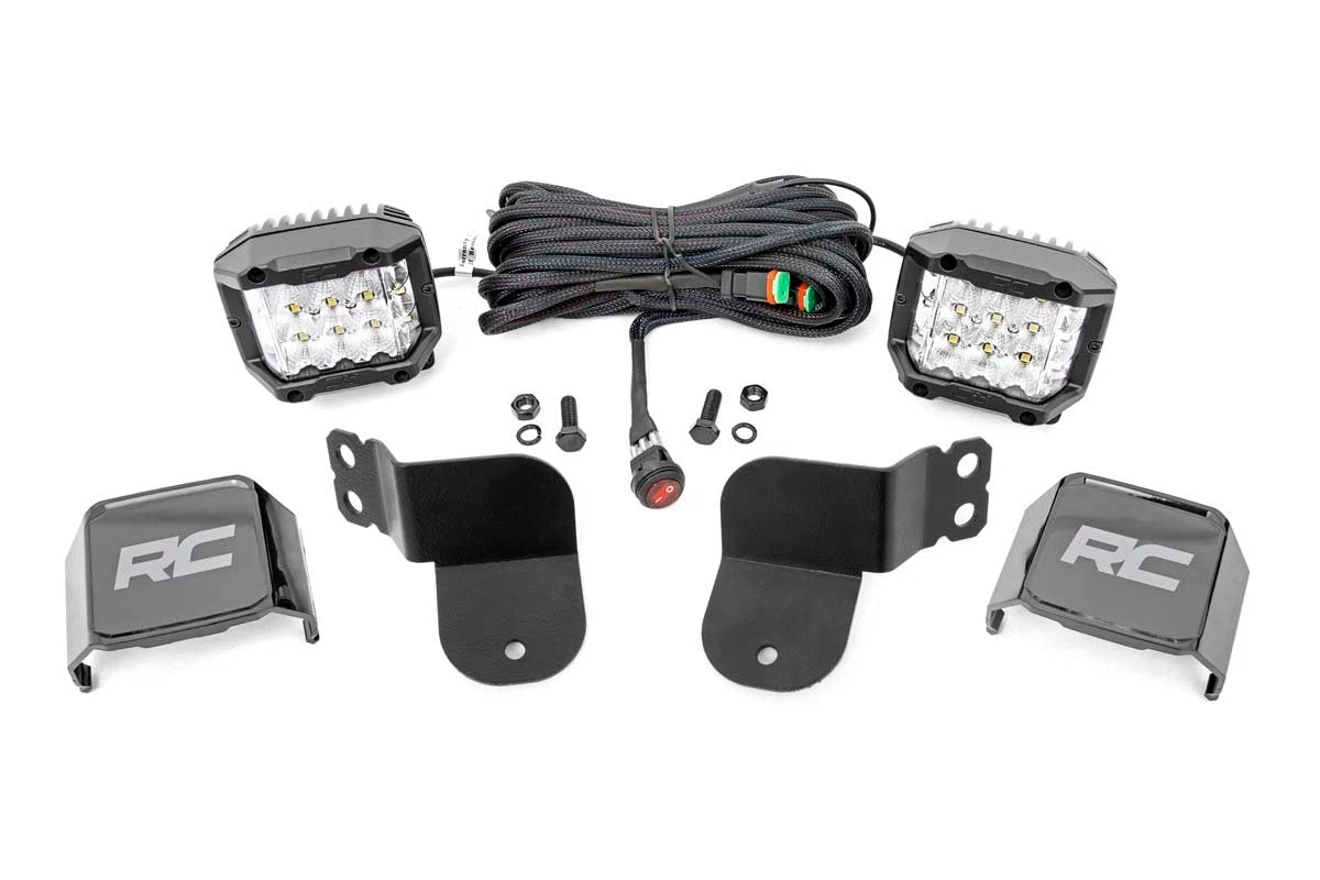 Fits Polaris General XP 4 1000 LED Light Cage Mount 3_ OSRAM Wide Angle 93023